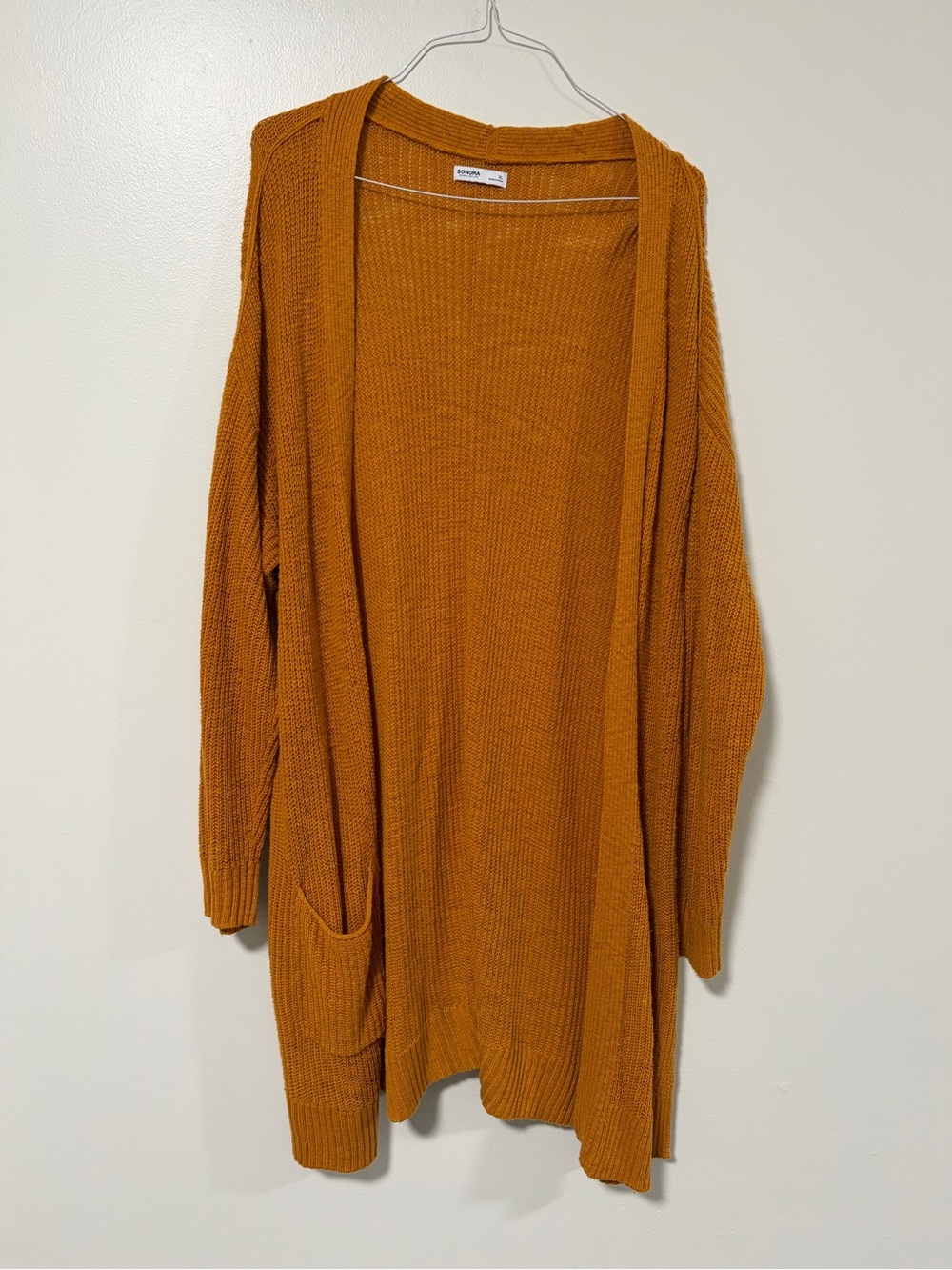 Sonoma Open-Front Rust Cardigan Sweater - Women